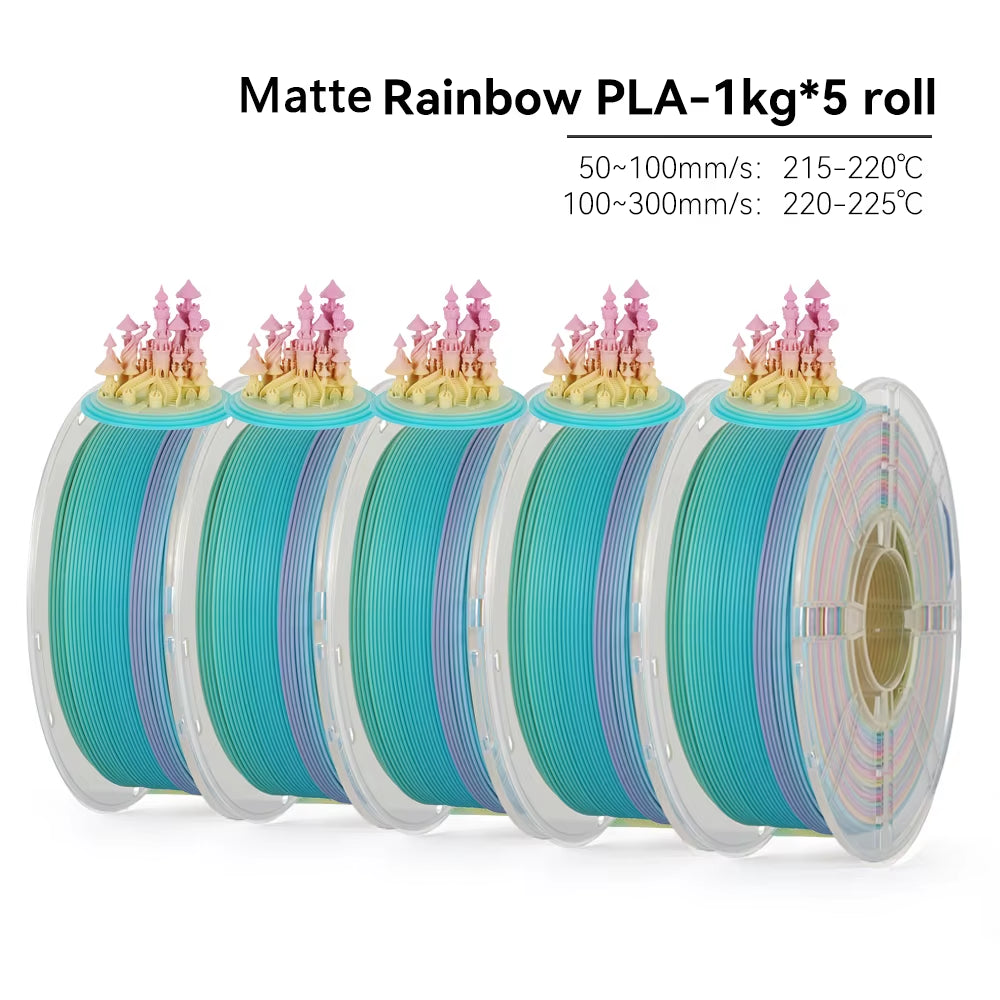 KEEPANG PLA Rainbow 3D Filament 1.75Mm 5Kg Silk PLA Filament Multi-Color Fast Filament Plastic for 3D Printer Materials Neatly