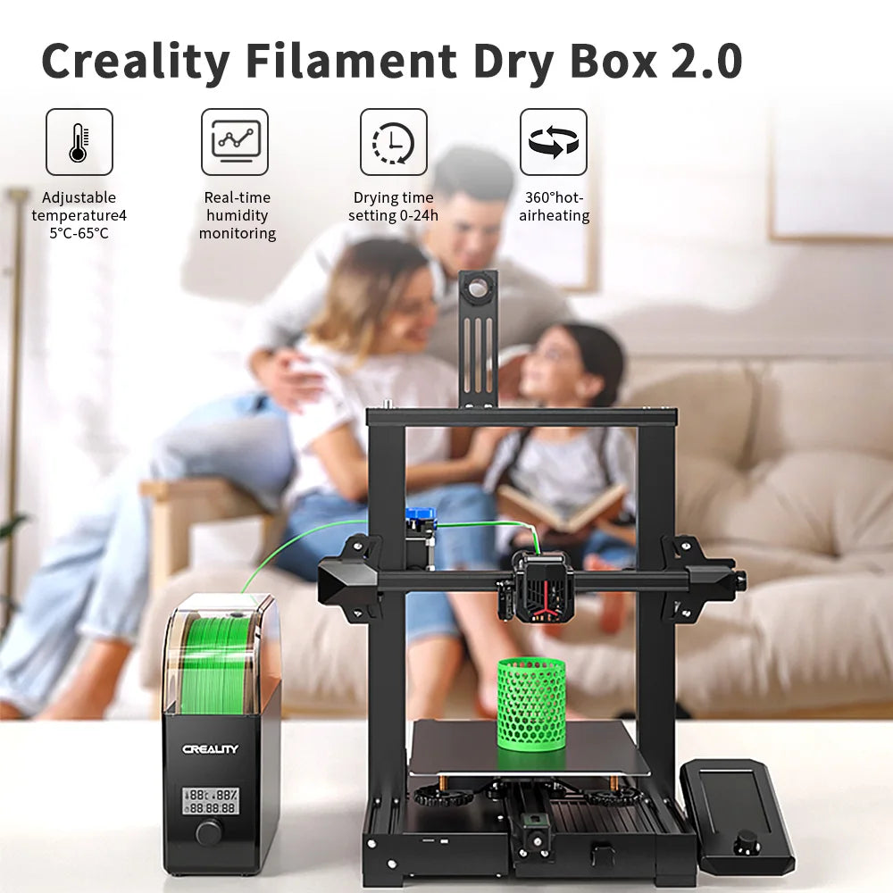 Creality Filament Dryer Upgrade Fan Filament Dry Box 1KG PLA PETG ABS TPU Filaments Dehydrator Storage Box Filament Spool Holder