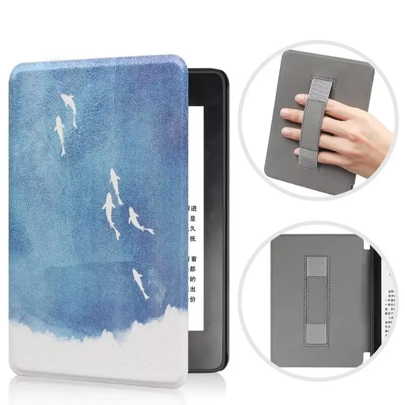 For Kindle Paperwhite 10Th Generation Case 6 Inch 2018 PU Leather Case with Hand Belt Strap PQ94WIF Paperwhite 4 Sleep Cover