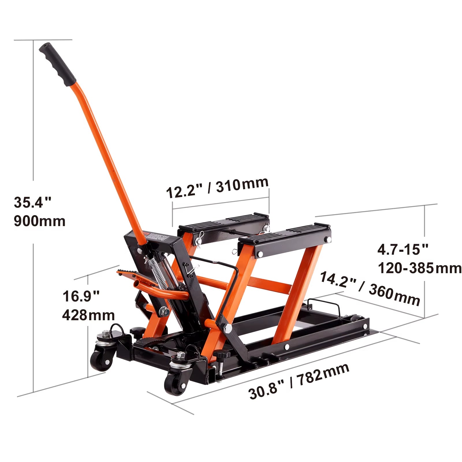 Succebuy Motorcycle Lift 350/1100/1500LBS Capacity Motorcycle Scissor Lift Jack with Wide Deck&Safety Pin for Bikes Motorcycles