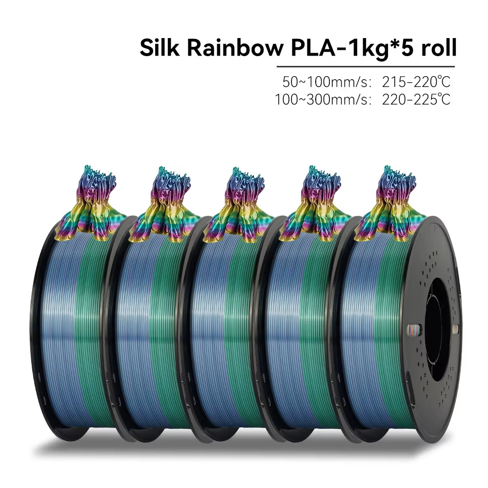 KEEPANG PLA Rainbow 3D Filament 1.75Mm 5Kg Silk PLA Filament Multi-Color Fast Filament Plastic for 3D Printer Materials Neatly