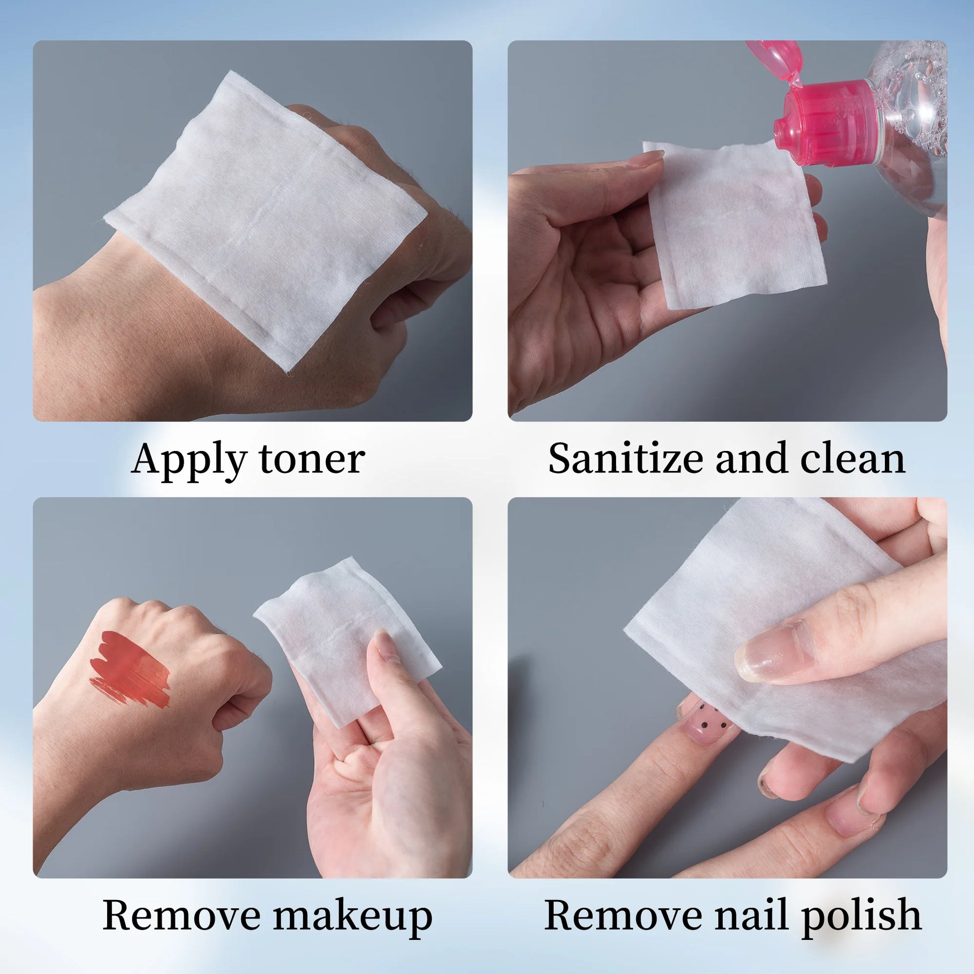 Multi-Purpose Cotton Pads, Make-Up Remover & Toner Mask, 100 Pcs X 4 Layers
