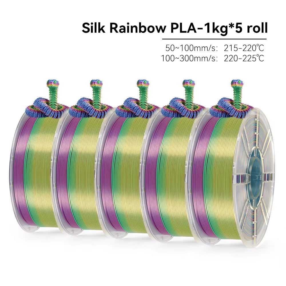 KEEPANG PLA Rainbow 3D Filament 1.75Mm 5Kg Silk PLA Filament Multi-Color Fast Filament Plastic for 3D Printer Materials Neatly