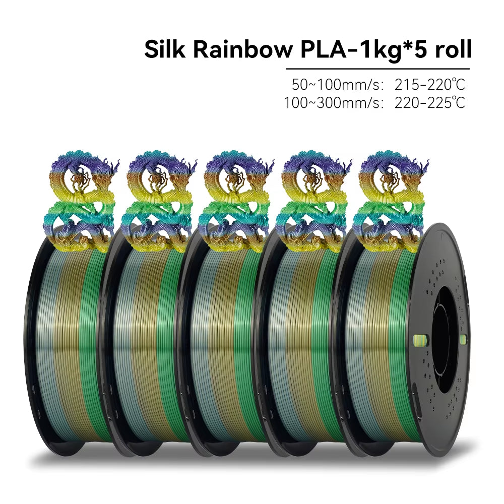KEEPANG PLA Rainbow 3D Filament 1.75Mm 5Kg Silk PLA Filament Multi-Color Fast Filament Plastic for 3D Printer Materials Neatly