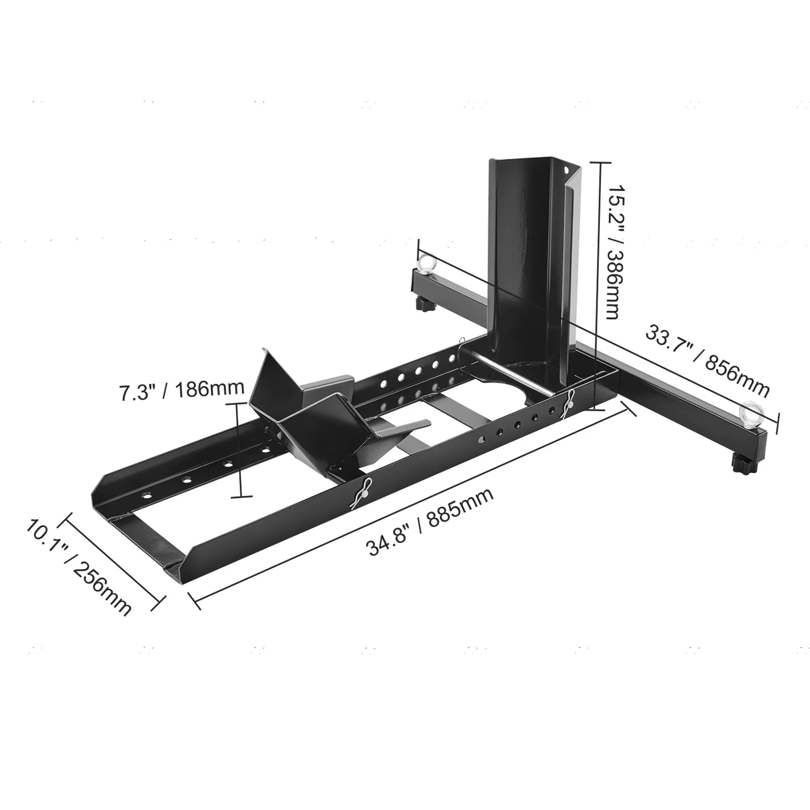 VEVOR Motorcycle Wheel Chock Upright 1800 Lbs Heavy-Duty Steel Motorcycle Front Wheel Stand with Adjustable Holes for Motorcycle