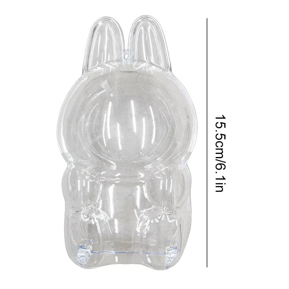 2025 Labubu Transparent Macaron Case Dustproof Protective Cover Popmart Bubble Mart Vinyl Doll Storage Box Monster Toy Accessory