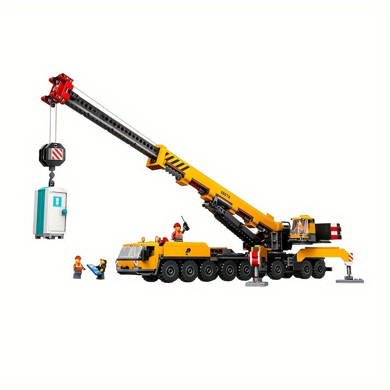 LEGO City Set Yellow Mobile Construction Crane, Model Toy, Home Decoration