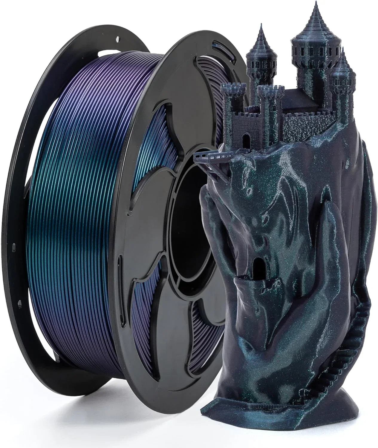 PLA Filament 1.75Mm Color Change,Chameleon Shiny Sparkle Glitter by Different Light and Angle,1Kg/250G Spool Chameleon