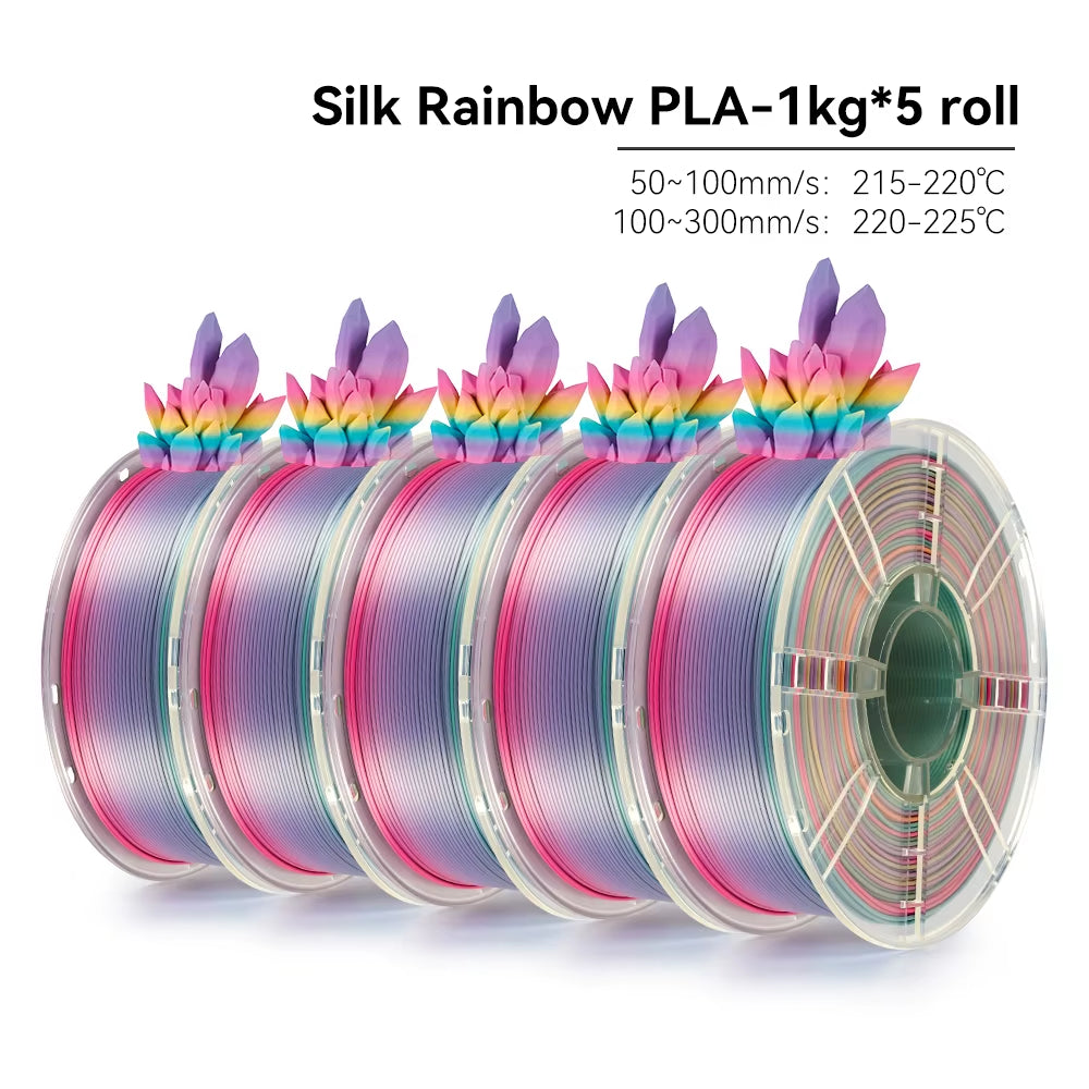 KEEPANG PLA Rainbow 3D Filament 1.75Mm 5Kg Silk PLA Filament Multi-Color Fast Filament Plastic for 3D Printer Materials Neatly