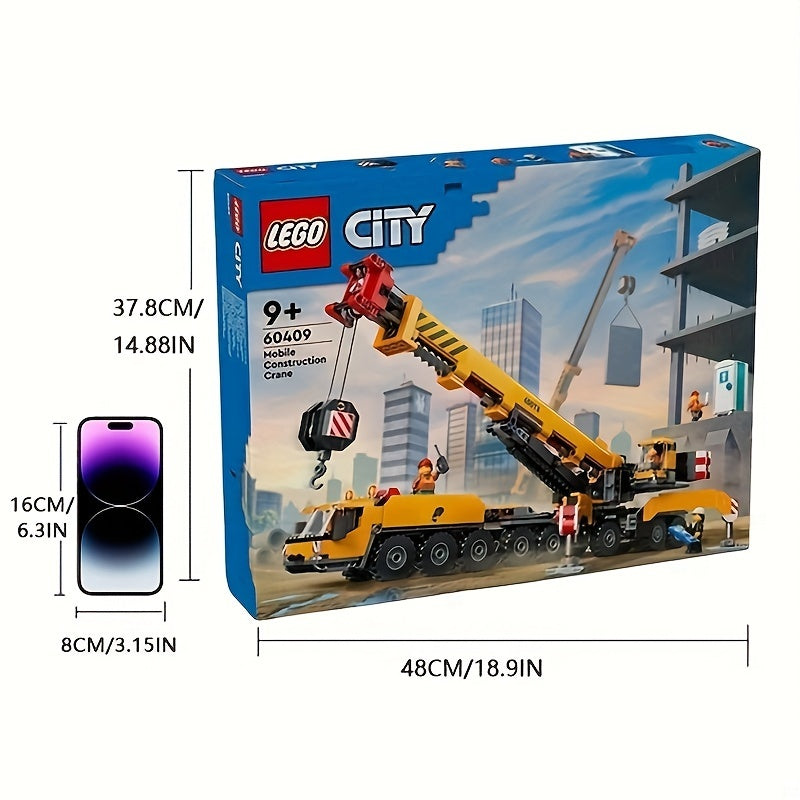 LEGO City Set Yellow Mobile Construction Crane, Model Toy, Home Decoration
