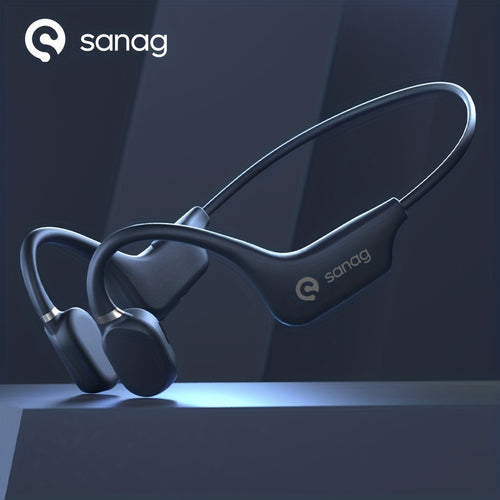 1pc SANAG A5X Bone Conduct Wireless Sports Headphones, Open-Back Earphones with Noise Cancelling Voice Call, Type-C Charging, 3D Stereo Sound, Non-Waterproof, for Cycling & Exercise, Compatible with Cellphones, Wireless Earbu