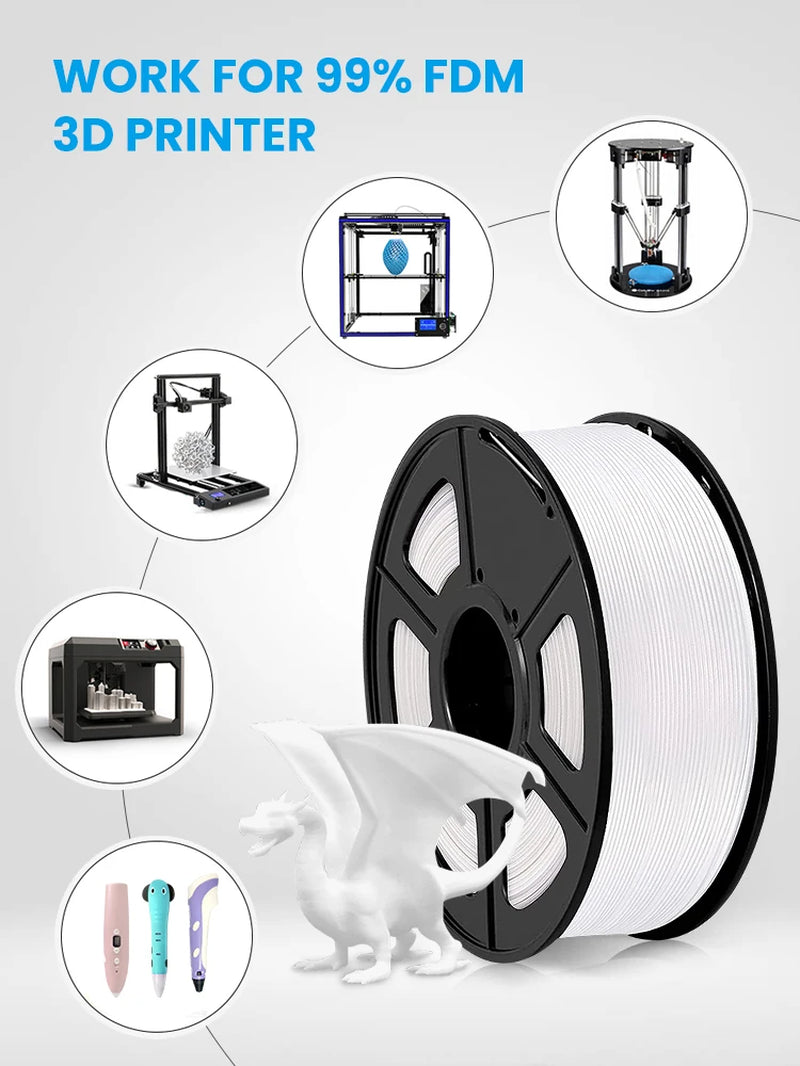 3D Printer Filament PETG Plastic 2Kg 1.75Mm 3D Printing Filament 3D Printing Wire Materials for FDM 3D Printer Mix Color