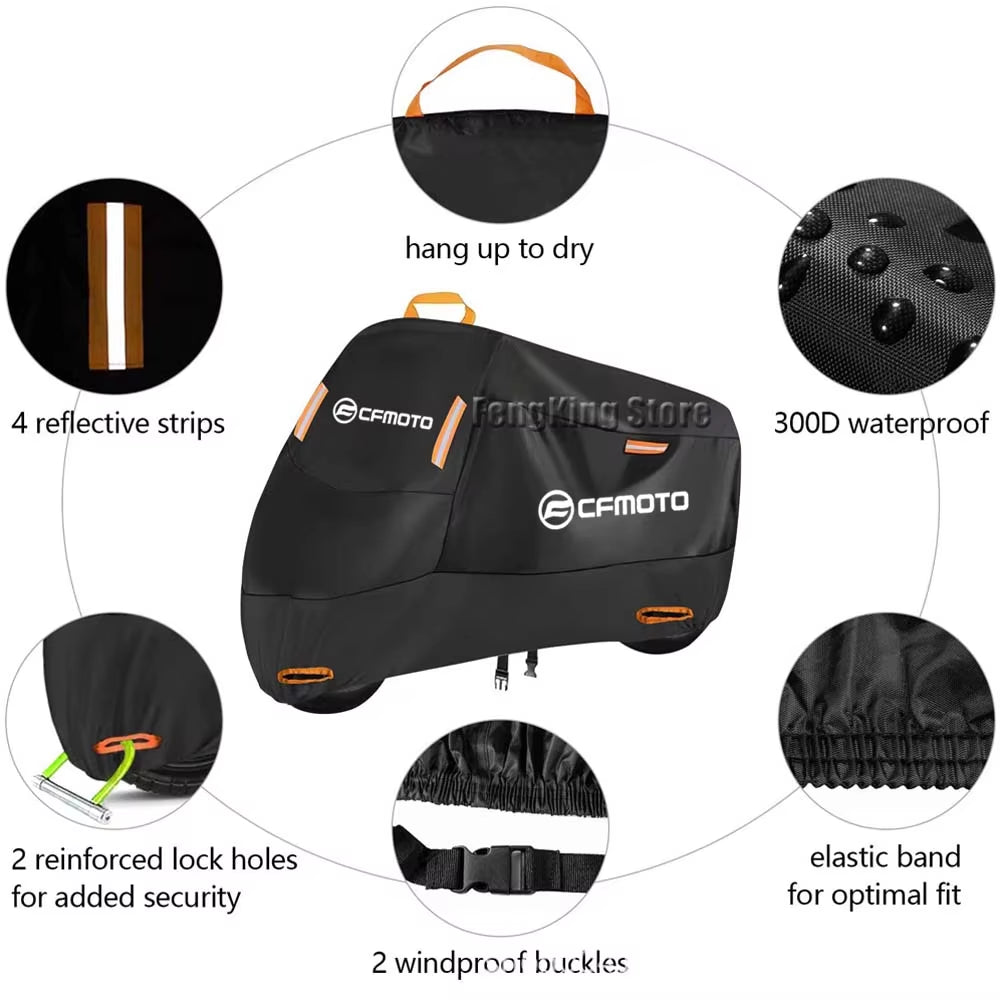 Motorcycle Cover UV Protective Dustproof Outdoors Motorcycle Waterproof Cover for CFMOTO CF650 650NK 400NK 250NK 400GT 650MT