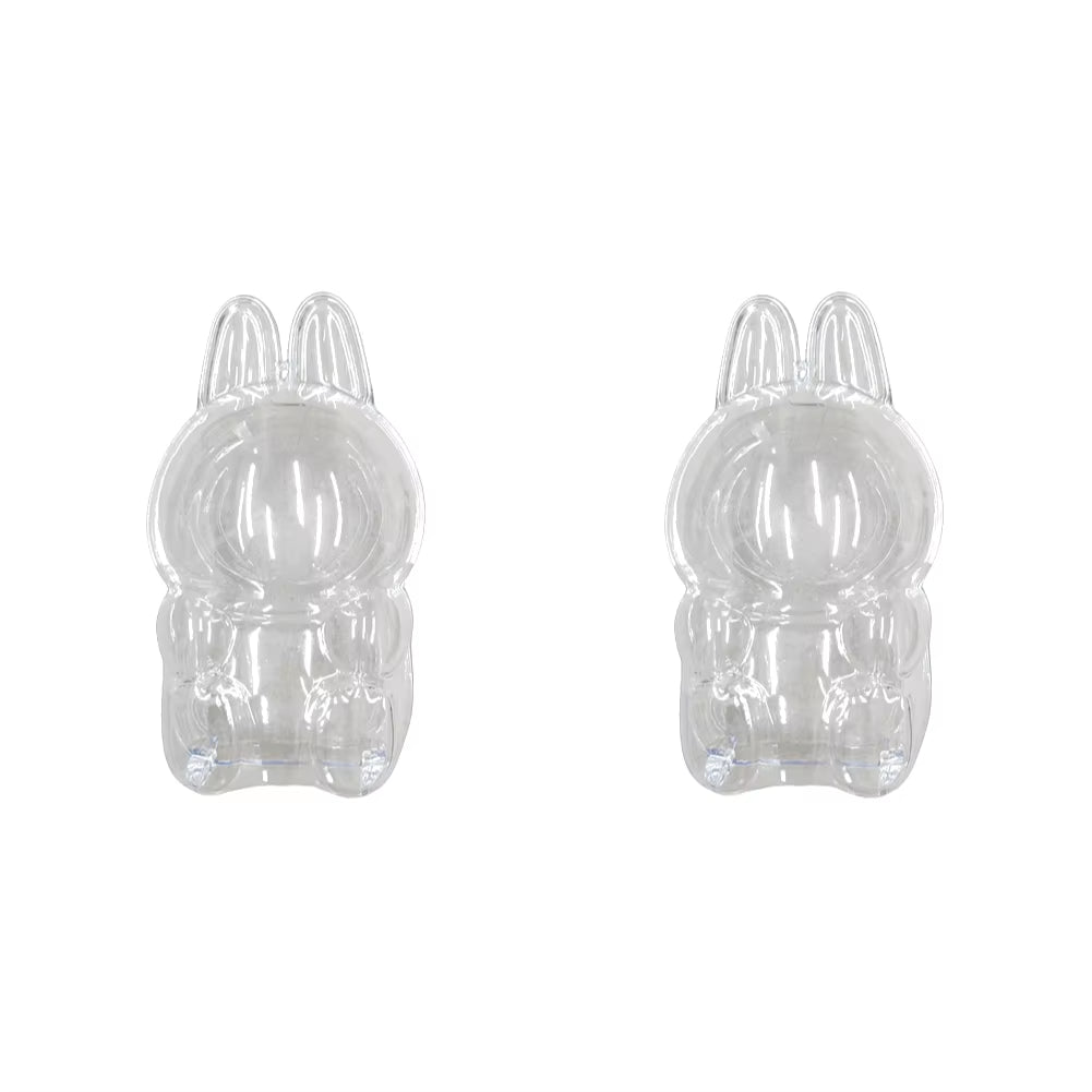 2025 Labubu Transparent Macaron Case Dustproof Protective Cover Popmart Bubble Mart Vinyl Doll Storage Box Monster Toy Accessory