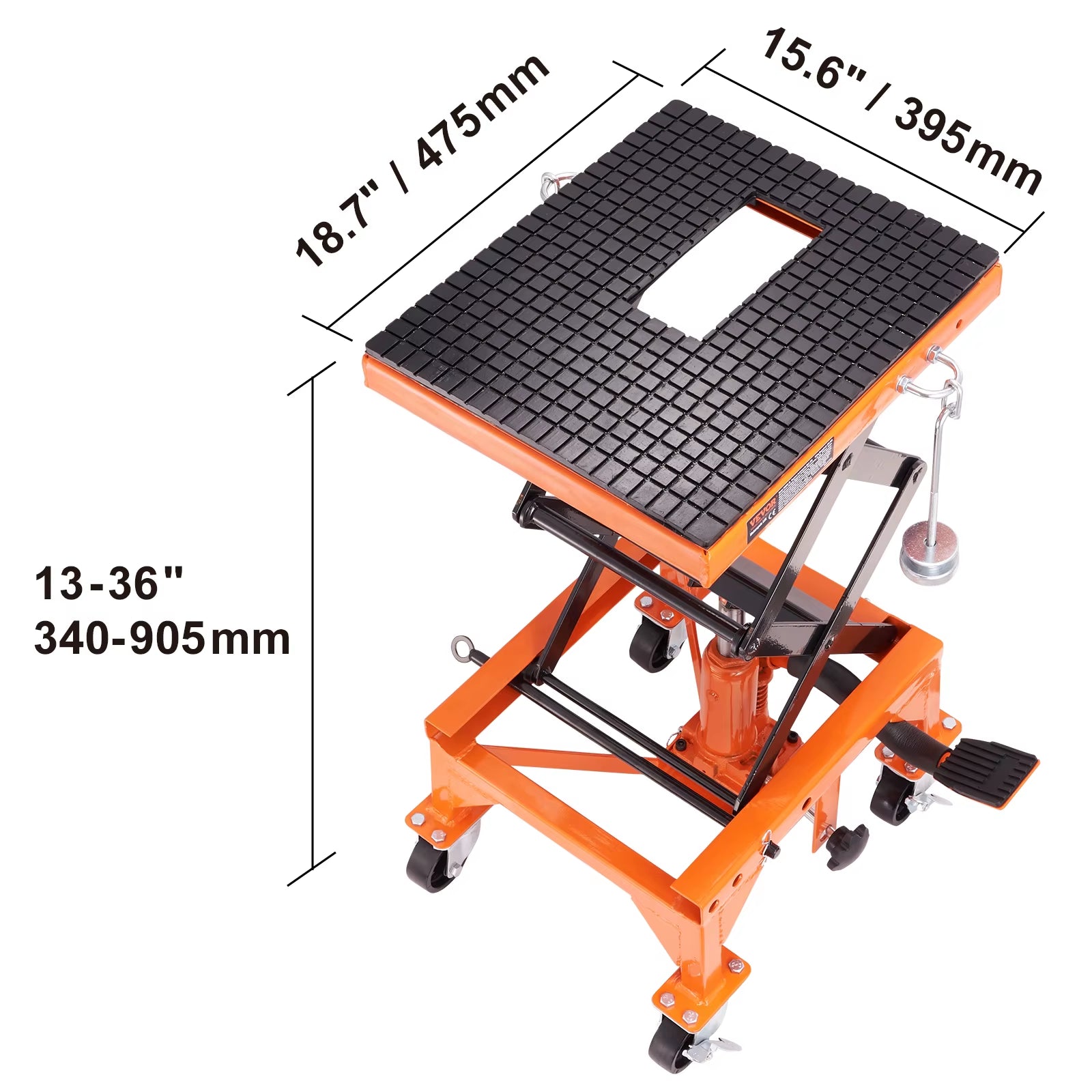 Succebuy Motorcycle Lift 350/1100/1500LBS Capacity Motorcycle Scissor Lift Jack with Wide Deck&Safety Pin for Bikes Motorcycles