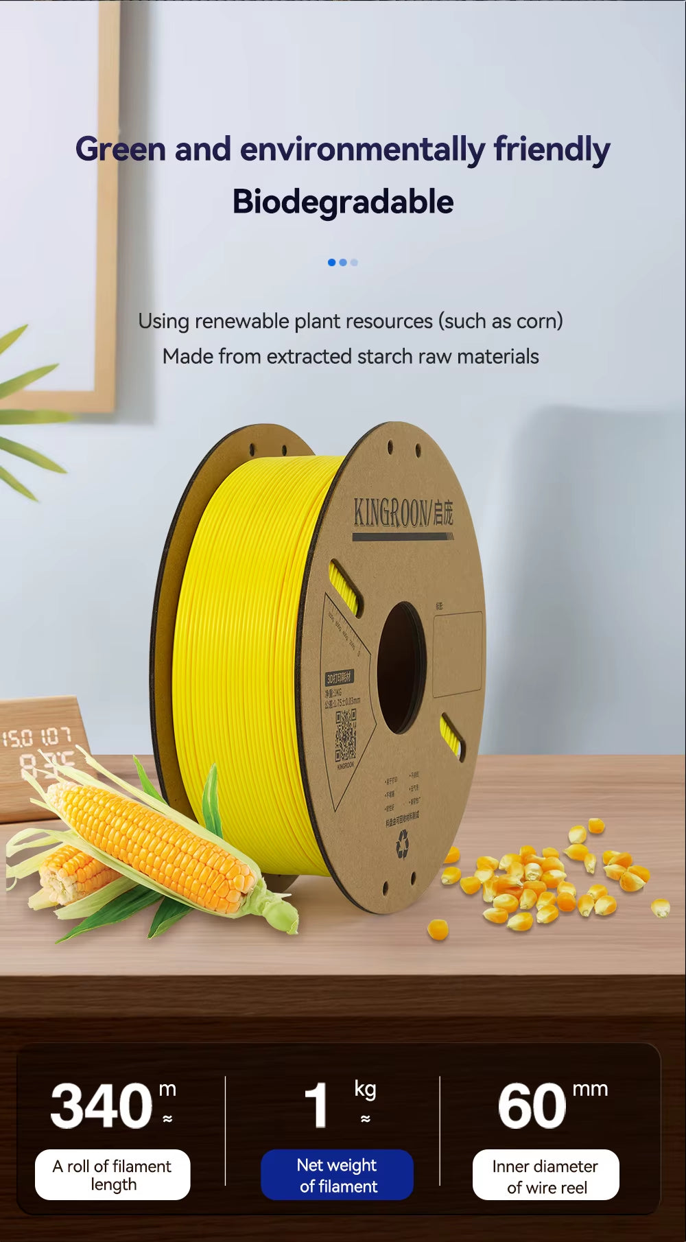 KINGROON PLA Filament 1.75Mm 3D Printer Filament 5/10Rolls 3D Printing Plastic Material 100% No Bubble for FDM 3D Printer MIX